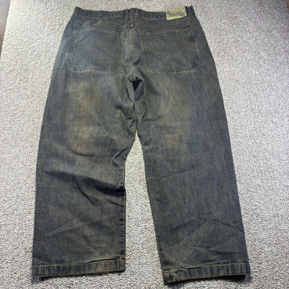 Escape Jeans Mens 42x30 Blue Stone Wash Relaxed Straight Denim Pants Casual Y2K